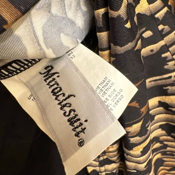 Miraclesuit Chevron Python Jubilee Tankini Top Black Brown Swim Size 16 - Picture 4 of 6